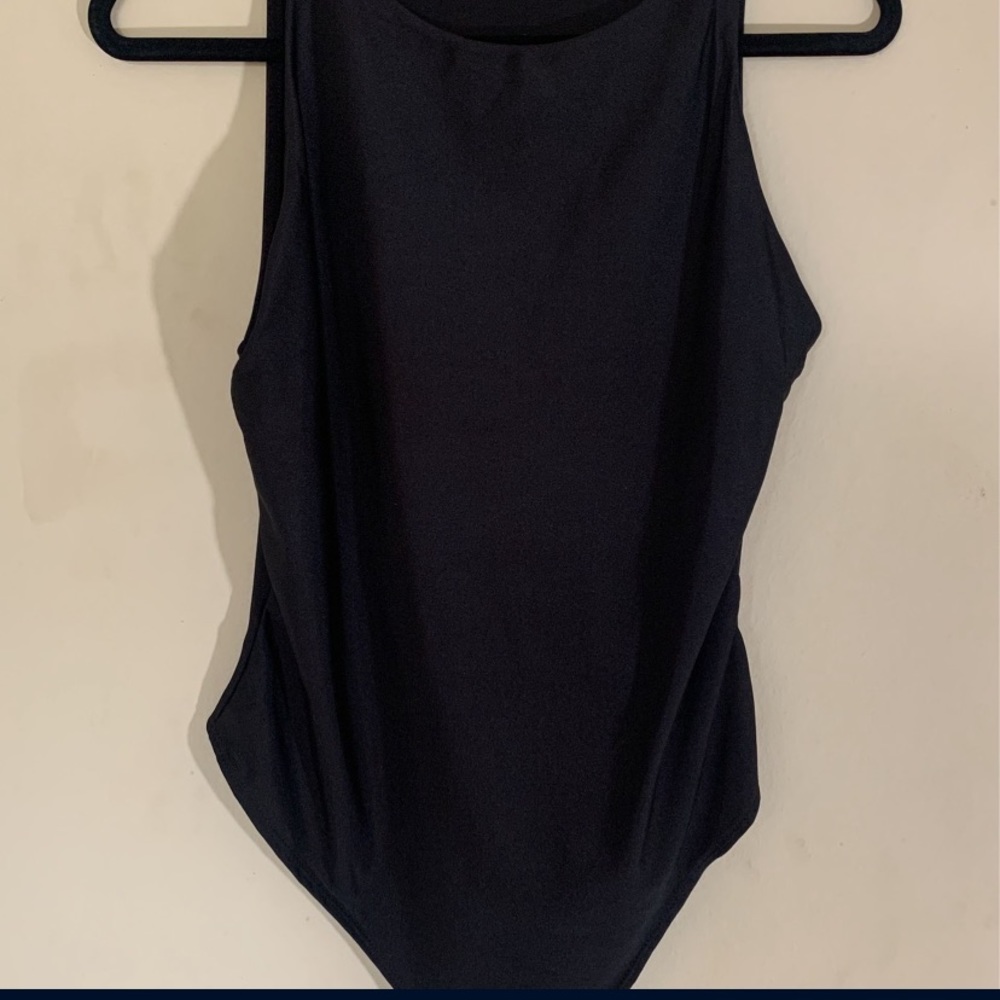 Shine black Heavy Silk Haute Monde Bodysuit - Medium